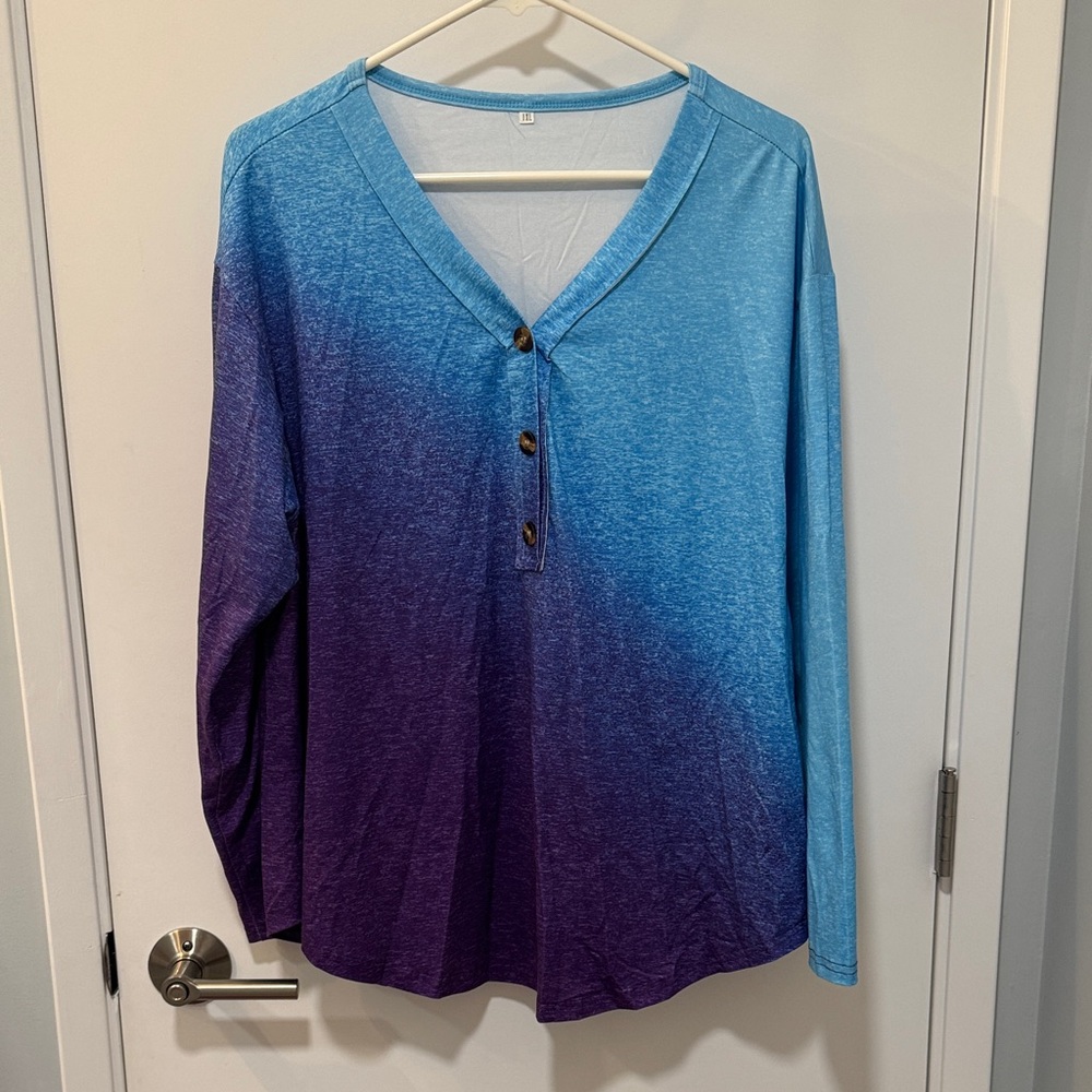 Gradient Blue and Purple Women's Top
